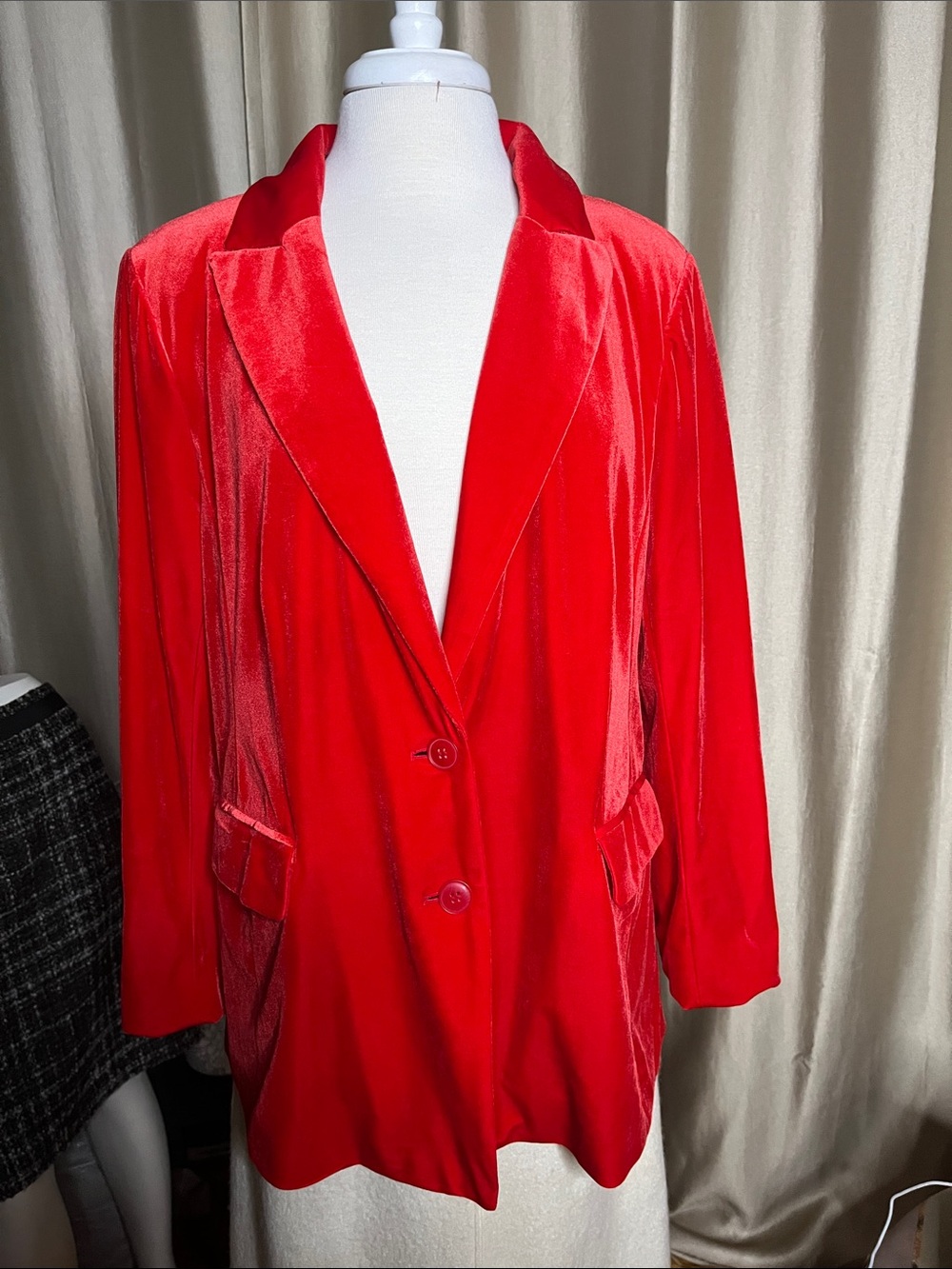 Lane Bryant poly blend deep Salmon red velvet textured color 16